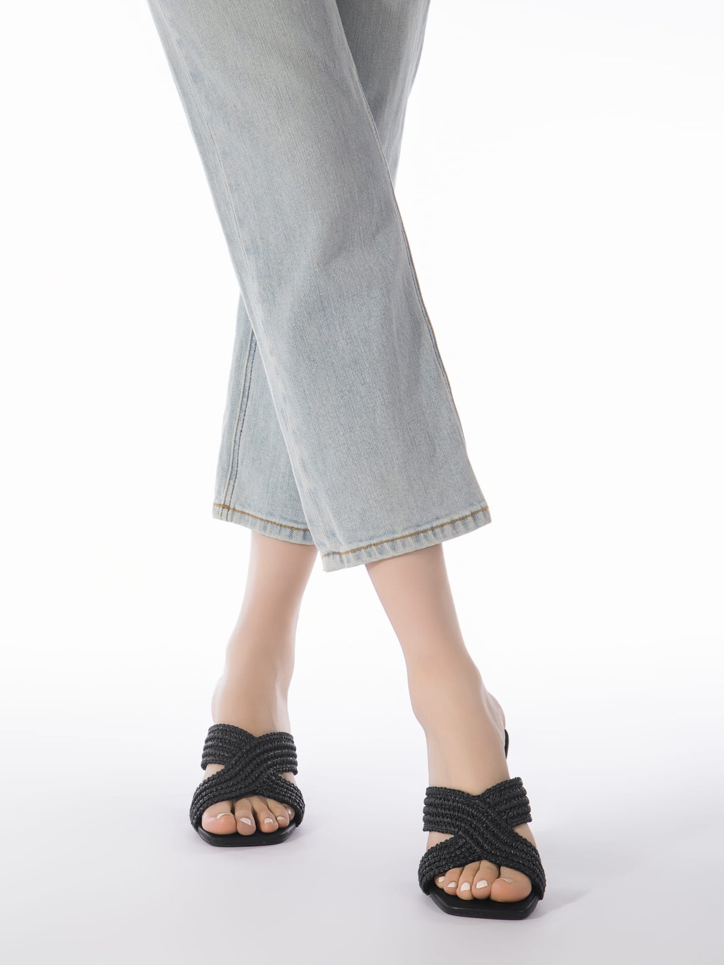 Chunky Square Toe Mule Sandals