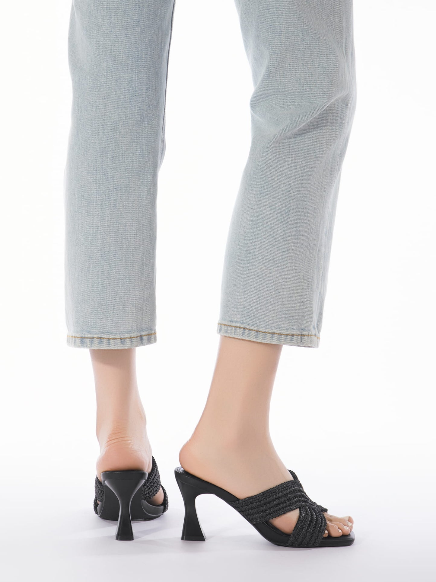 Chunky Square Toe Mule Sandals